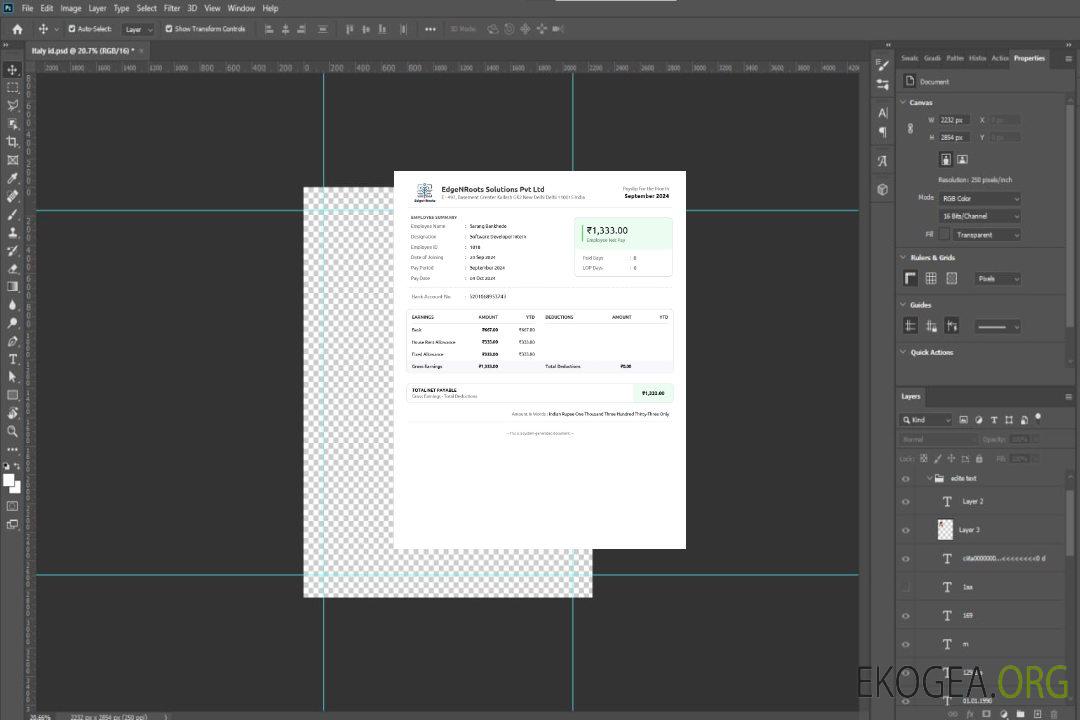 Modèle de fiche de paie EdgeNRoots Solutions aux formats Word et PDF.pdf, 1 template Modèle de fiche de paie EdgeNRoots Solutions aux formats Word et PDF.pdf, 1 template